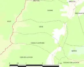 Poziția localității Lège