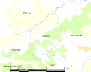 Poziția localității Lescuns
