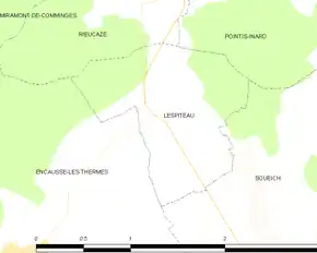 Poziția localității Lespiteau
