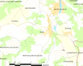 Poziția localității Mane