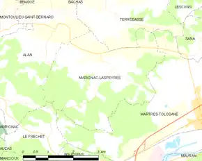 Poziția localității Marignac-Laspeyres