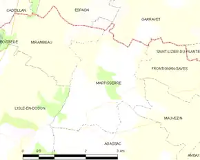 Poziția localității Martisserre