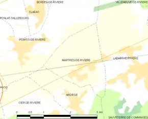 Poziția localității Martres-de-Rivière