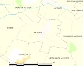 Poziția localității Mauremont