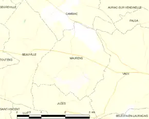 Poziția localității Maurens