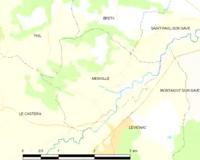 Poziția localității Menville