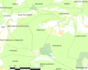 Poziția localității Moncaup