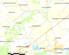 Poziția localității Mondavezan