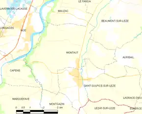 Poziția localității Montaut