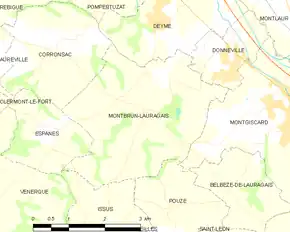Poziția localității Montbrun-Lauragais