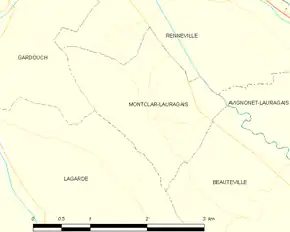 Poziția localității Montclar-Lauragais