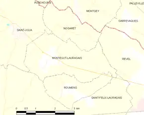 Poziția localității Montégut-Lauragais