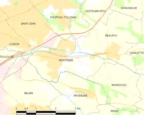 Poziția localității Montrabé