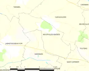 Poziția localității Mourvilles-Basses