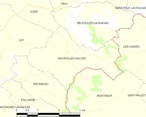 Poziția localității Mourvilles-Hautes