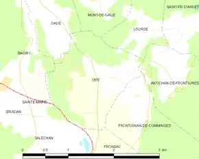 Poziția localității Ore