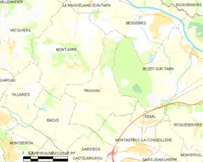 Poziția localității Paulhac