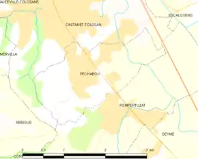 Poziția localității Péchabou