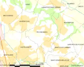 Poziția localității Pechbonnieu