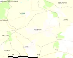 Poziția localității Pelleport