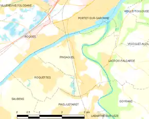 Poziția localității Pinsaguel