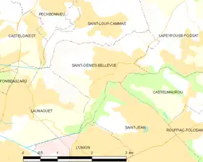 Poziția localității Saint-Geniès-Bellevue