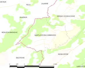 Poziția localității Saint-Loup-en-Comminges
