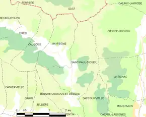 Poziția localității Saint-Paul-d'Oueil