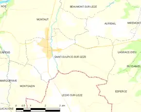 Poziția localității Saint-Sulpice-sur-Lèze