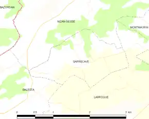Poziția localității Sarrecave