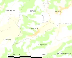 Poziția localității Sarremezan