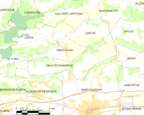 Poziția localității Saux-et-Pomarède