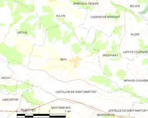 Poziția localității Sepx