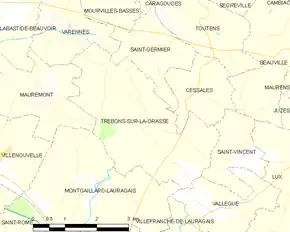 Poziția localității Trébons-sur-la-Grasse