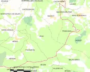 Poziția localității Urau