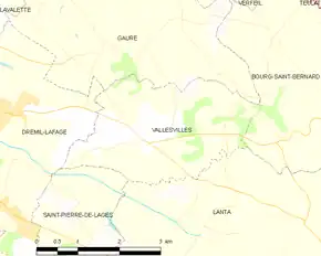 Poziția localității Vallesvilles