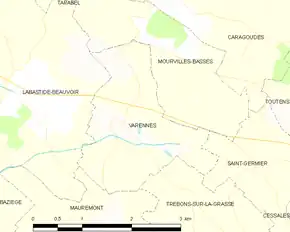 Poziția localității Varennes