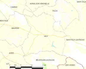 Poziția localității Vaux