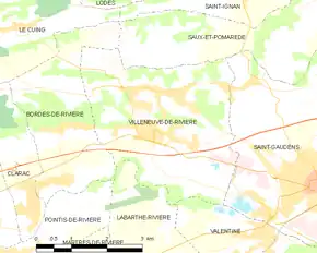 Poziția localității Villeneuve-de-Rivière