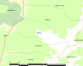 Poziția localității Binos