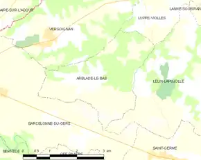 Poziția localității Arblade-le-Bas