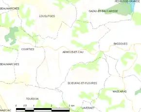 Poziția localității Armous-et-Cau