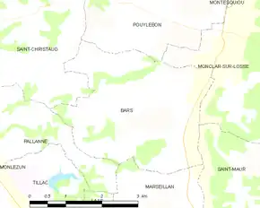 Poziția localității Bars