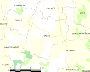 Poziția localității Bazian