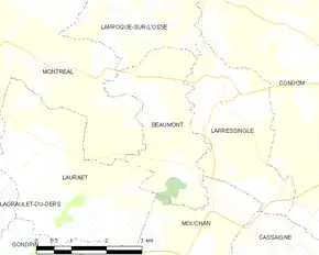 Poziția localității Beaumont