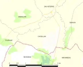 Poziția localității Cadeillan