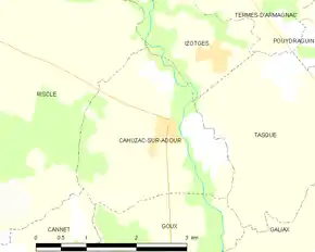 Poziția localității Cahuzac-sur-Adour
