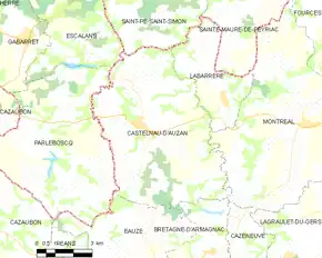 Poziția localității Castelnau-d'Auzan