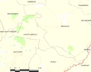 Poziția localității Castet-Arrouy