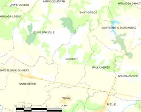 Poziția localității Caumont